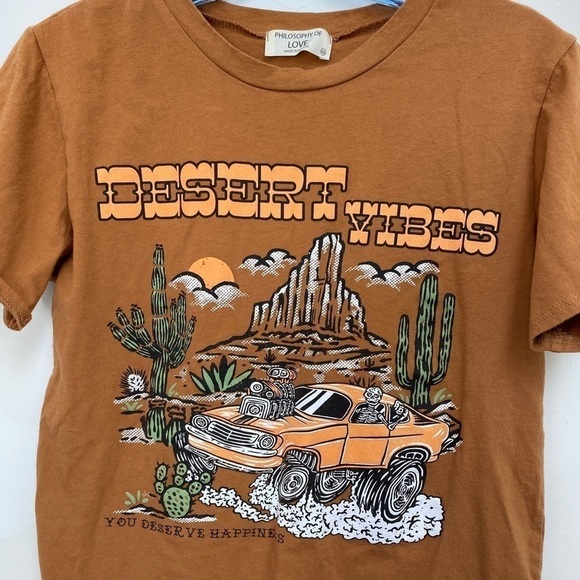 Philosophy Of Love Desert Vibes 100% Cotton Top Size XS - Picture 3 of 9